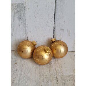 Golden AS IS blown glass diamond pattern set xmas